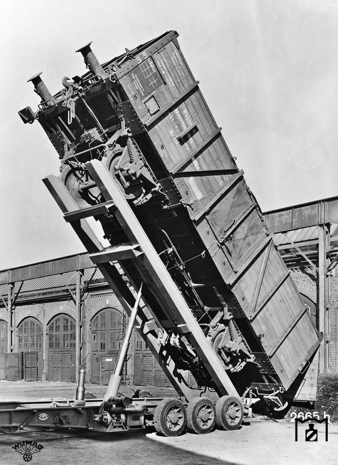 Carrello per trasporto stradale di vagoni ferroviari – Culemeyer Scarico1935b